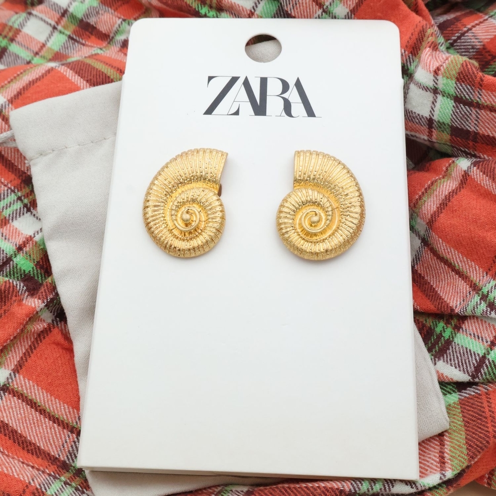 Zara Chic Gold Spiral Earrings